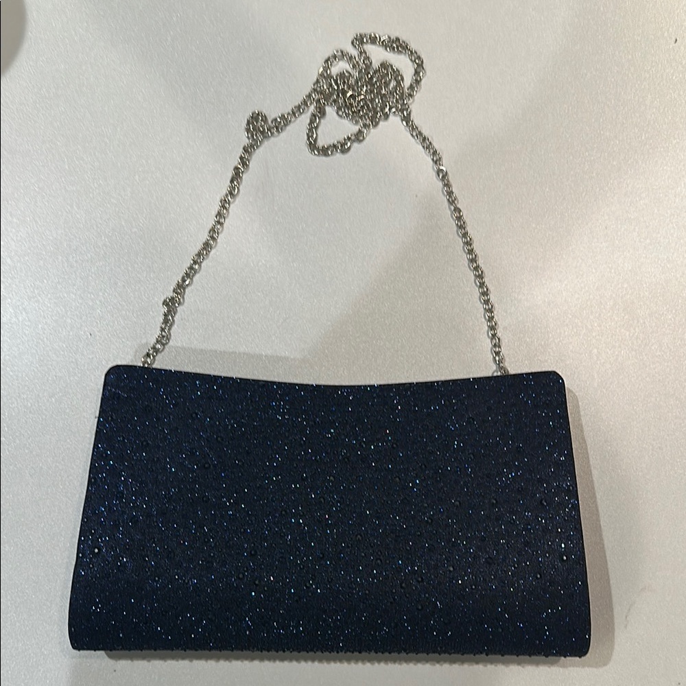 Elegant Navy Glitter Clutch